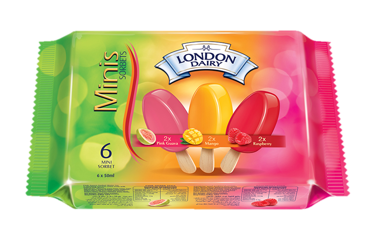 LD MP Sorbet Bars Mango, Raspberry, Pink-guava 6x1.7 Fl Oz (1x8)